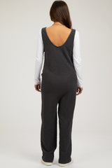 Charcoal Scoop Neck Sleeveless Maternity Jumpsuit