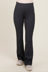 Charcoal Ribbed Maternity Flared Leggings