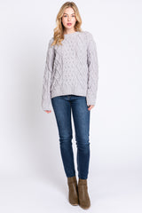 Grey Cable Knit Sweater