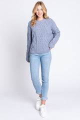 Blue Cable Knit Sweater