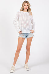 White Diamond Open Knit Top