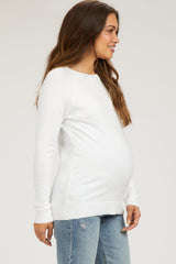 Ivory Knit Long Sleeve Maternity Top