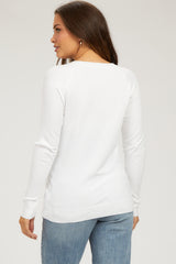 Ivory Knit Long Sleeve Maternity Top