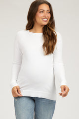 Ivory Knit Long Sleeve Maternity Top