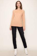 Peach Knit Long Sleeve Top