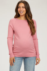 Mauve Knit Long Sleeve Maternity Top