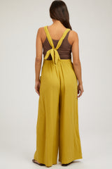 Lime Wide Leg Tie Back Maternity Overalls