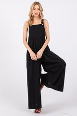 Black Maternity Wide Leg Jumpsuit