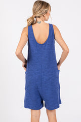 Blue Oversized Knit Romper