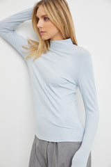 Light Blue Soft Turtle Neck Top