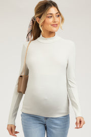 Cream Soft Turtle Neck Maternity Top