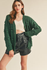 Forest Green Button Down Sweater Cardigan