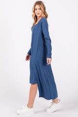 Blue Ribbed Cardigan 2 Piece Set