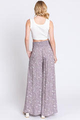 Lavender Floral Smocked Wide Leg Pants