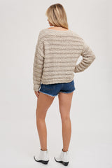 Oatmeal Sweater Knit Pullover