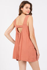 Peach Back Cutout Romper