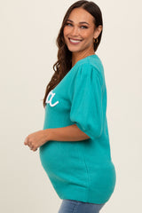 Teal Mama Maternity Sweater Top