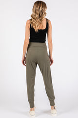 Olive High Waist Crop Joggers