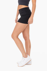 Black Ribbed Shorts