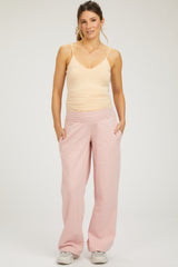 Light Pink Fleece Lined Maternity Lounge Pants