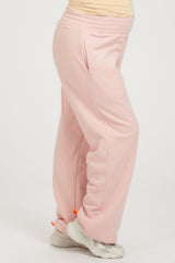 Light Pink Fleece Lined Maternity Lounge Pants