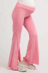 Pink Terry Flare Maternity Lounge Pants