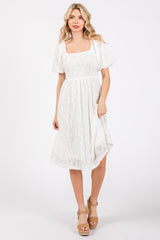 Ivory Lace Square Neck Maternity Dress