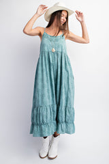 Jade Embroidered Vintage Wash Maternity Midi Dress