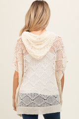 Cream Knit Dolman Sleeve Hooded Maternity Top