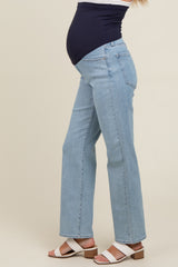 Light Blue Relaxed Straight Leg Maternity Jeans