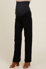 Black Relaxed Straight Leg Maternity Jeans