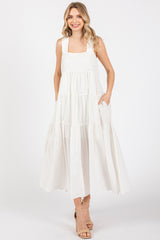 White Tiered Maxi Dress