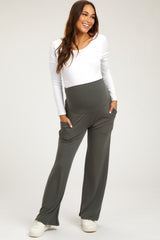 Gray Maternity Yoga Pants