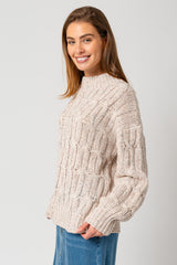 Beige Speckled Knit Sweater