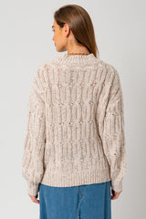 Beige Speckled Knit Sweater