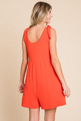 Coral Knot Strap Romper