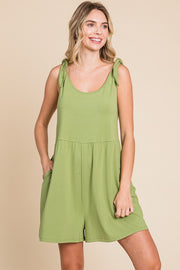 Light Olive Knot Strap Romper