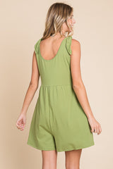 Light Olive Knot Strap Romper