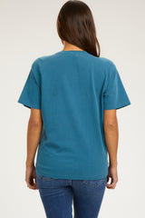 Dark Teal Short Sleeve Maternity Top