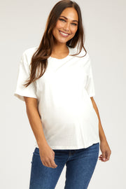 White Short Sleeve Maternity Top