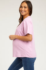 Pink Short Sleeve Maternity Top