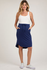 Light Navy Blue Maternity Skirt