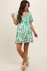 Jade Floral Puff Sleeve Maternity Dress