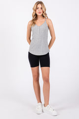 Heather Ribbed Snap Button Cami