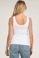 White Sleeveless Fitted Maternity Tank Top