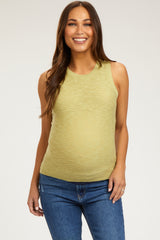 Lime Knit Sleeveless Maternity Top