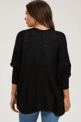 Black Knit Dolman Sleeve Maternity Cardigan