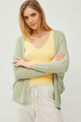 Light Olive Knit Dolman Sleeve Maternity Cardigan