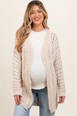 Cream Knit Maternity Cardigan