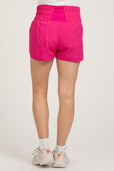 Magenta Curved Hem Active Maternity Shorts